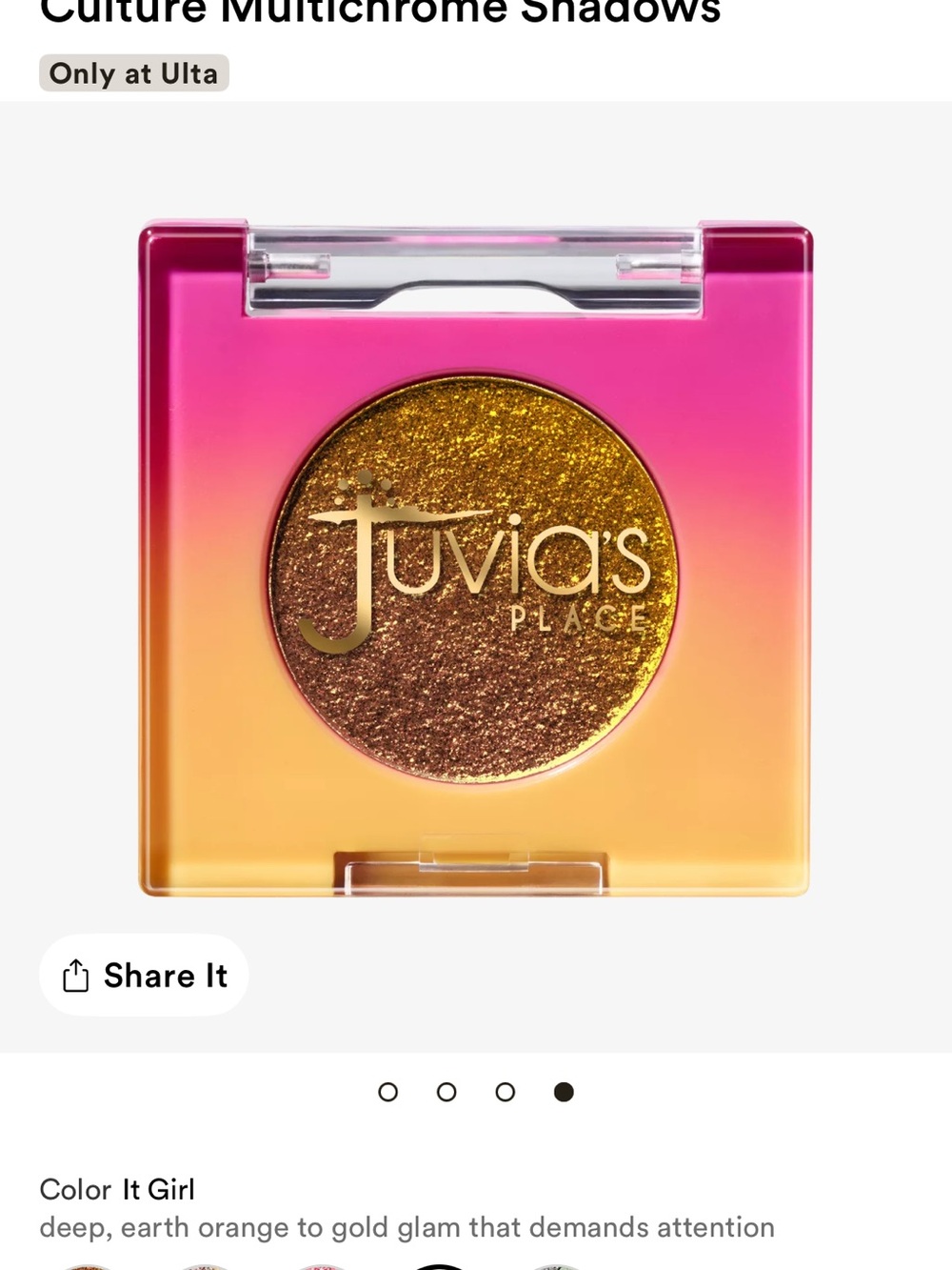 Juvias Place Culture Multi Chrome Eyeshadow It Girl  New In Box
